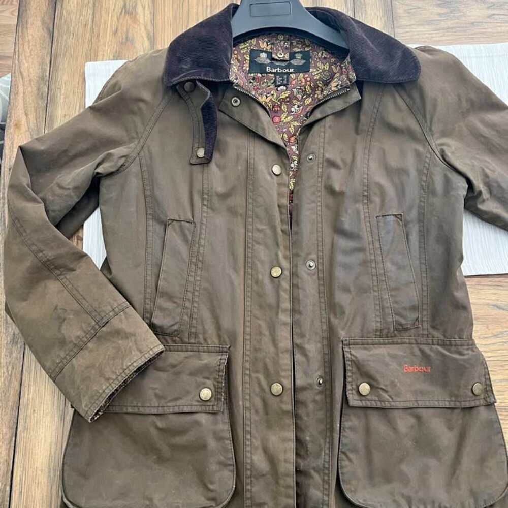Women's Brown Barbour Waxed Cotton Liberty Beadnell Jacket